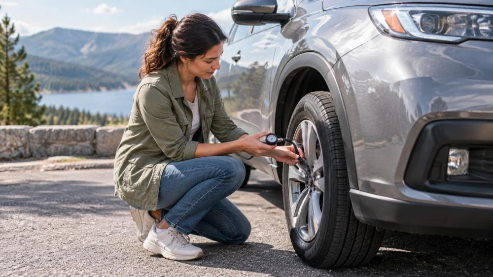 Rental Tyre Pressure Handoff: Label, Reading, and Report