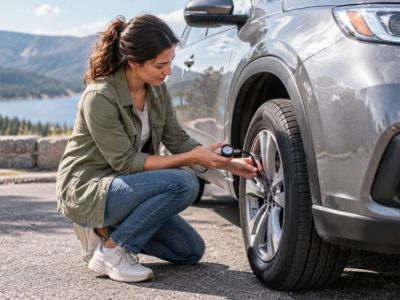 Rental Tyre Pressure Handoff: Label, Reading, and Report