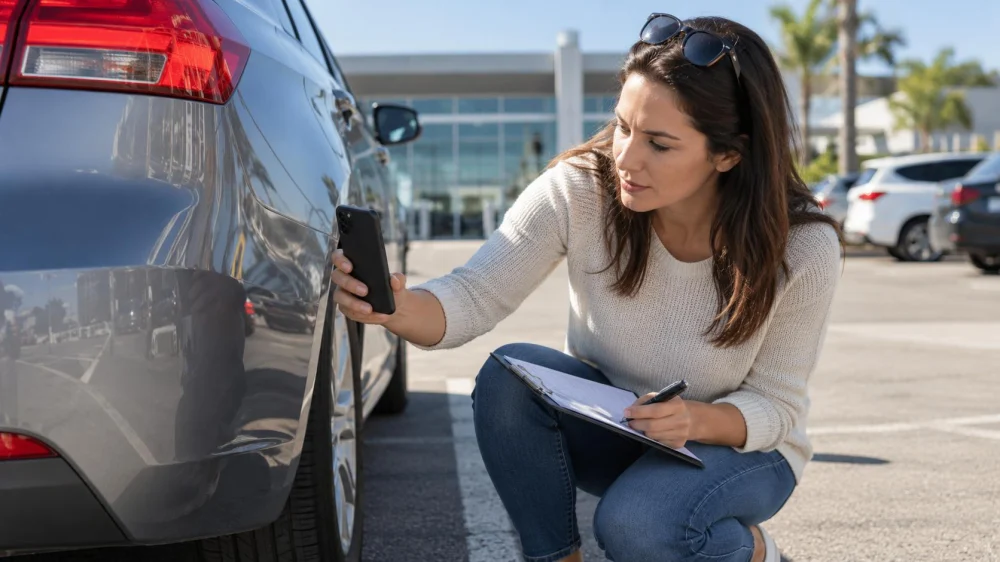 Rental Car Damage Form: Location, Photos, and Signature