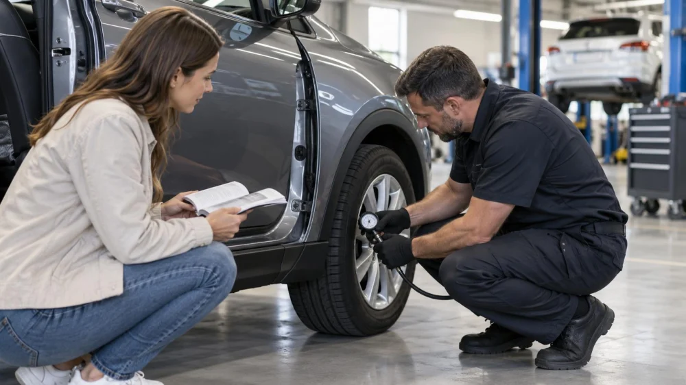 Rental Car Tyre Pressure Check: Label, Load, and Cold Reading