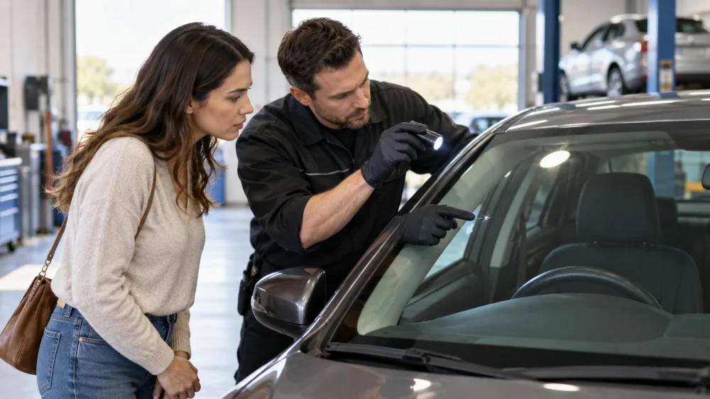 Rental Car Windscreen Chip Notes: Size, Location, and Change